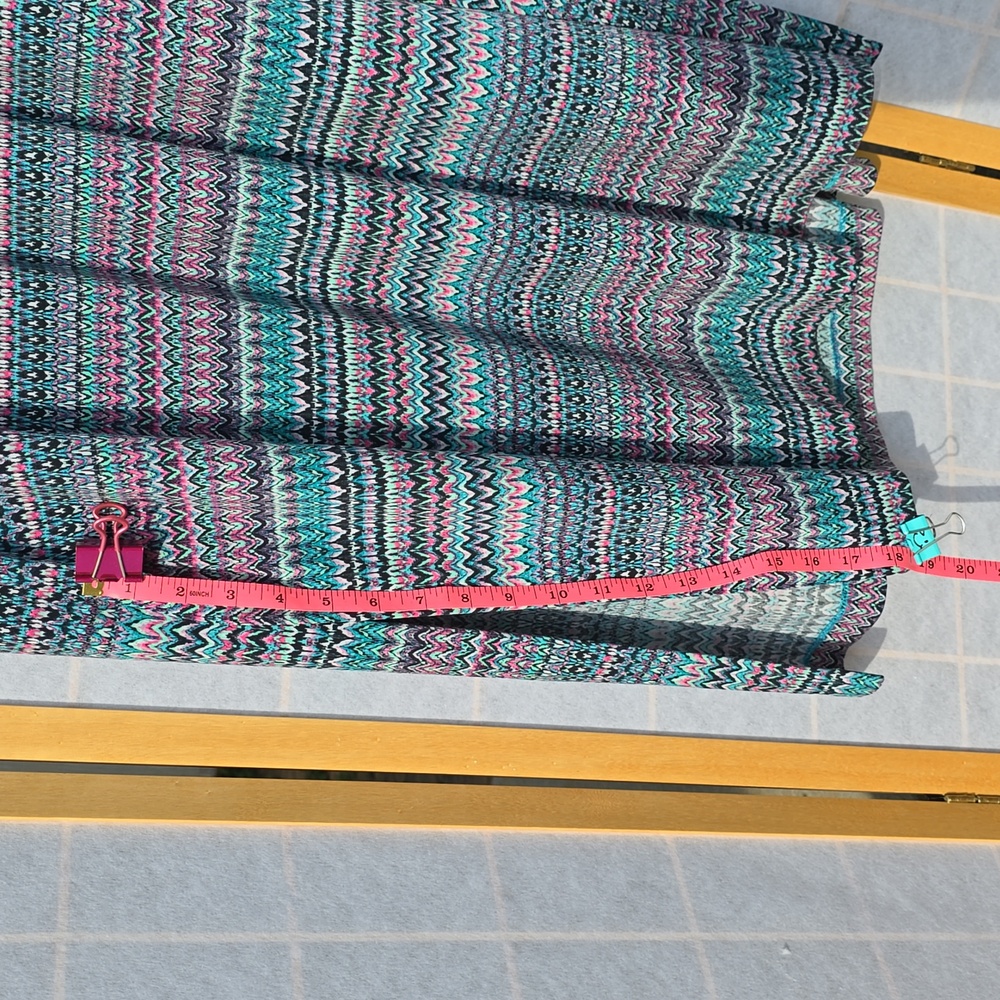 Womens Multi Color Pattern Lane Bryant Long Skirt Stretchy Waist Size 18/20 - Picture 4 of 8